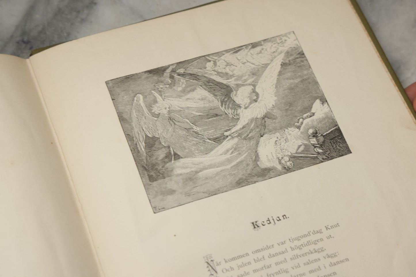 Lot 322 - "Vid Juletid" Antique Swedish Illustrated Christmas Poetry Book By C. D. Af Wirsén, Illustrated By Jenny Nyström, Published By The Engberg-Holmberg Publishing Co., Chicago, Undated, With Gilt And Silver Cover Designs Featuring Three Wise Men