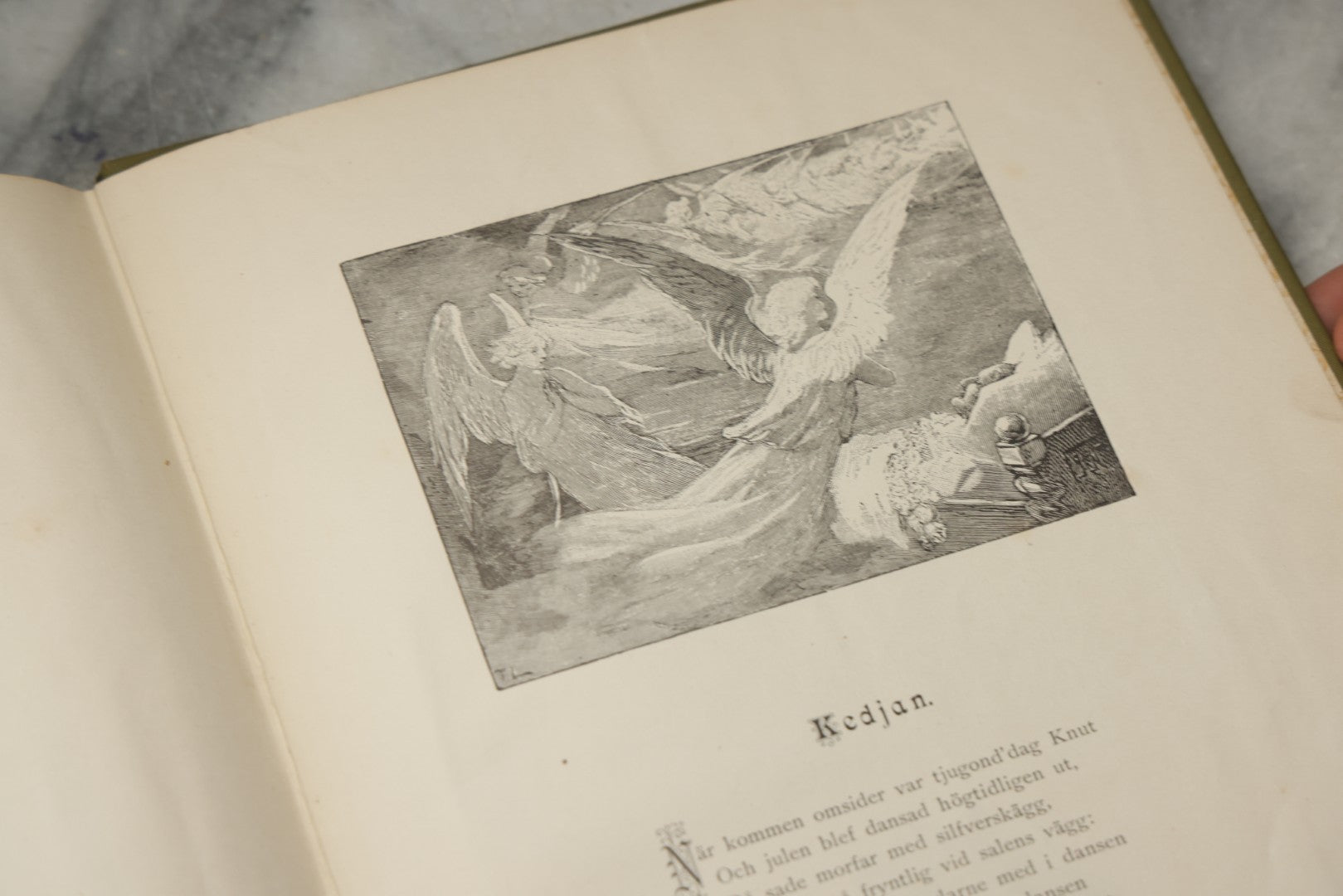 Lot 322 - "Vid Juletid" Antique Swedish Illustrated Christmas Poetry Book By C. D. Af Wirsén, Illustrated By Jenny Nyström, Published By The Engberg-Holmberg Publishing Co., Chicago, Undated, With Gilt And Silver Cover Designs Featuring Three Wise Men