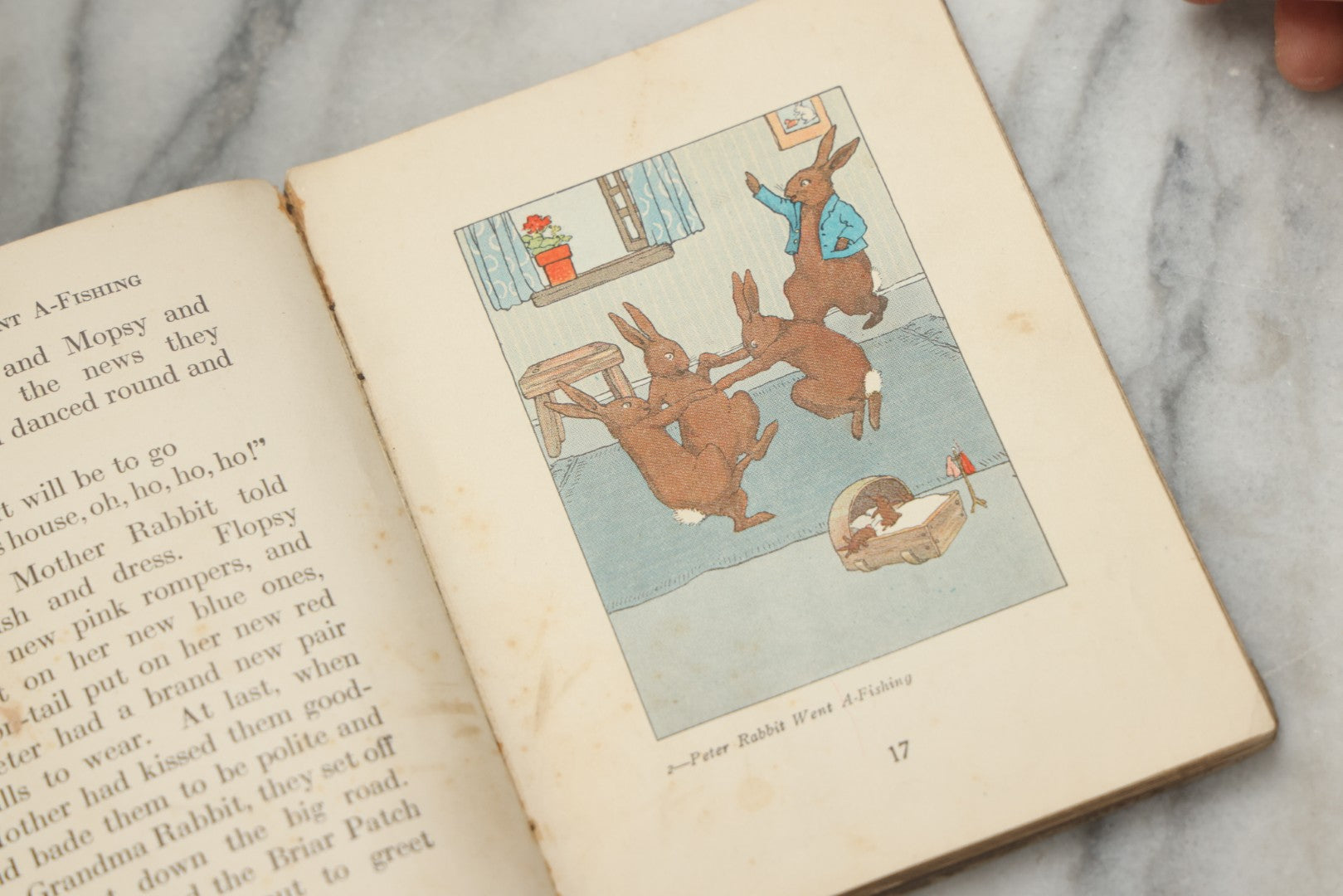 Lot 324 - "When Peter Rabbit Went A-Fishing" Antique Children's Book By Linda Stevens Almond, Illustrated By Margaret Campbell Hoopes, Part Of Altemus' Peter Rabbit Series, Published By Henry Altemus Company, Philadelphia, 1923