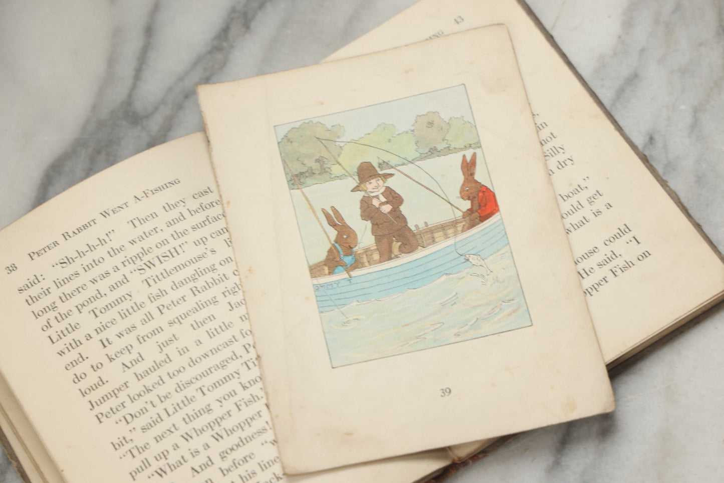 Lot 324 - "When Peter Rabbit Went A-Fishing" Antique Children's Book By Linda Stevens Almond, Illustrated By Margaret Campbell Hoopes, Part Of Altemus' Peter Rabbit Series, Published By Henry Altemus Company, Philadelphia, 1923