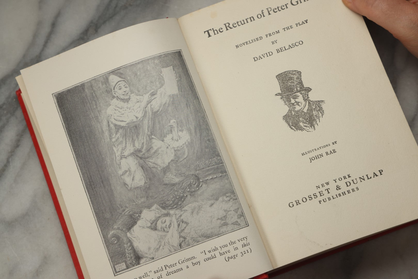 Lot 327 - "The Return Of Peter Grimm" Antique Illustrated Novel By David Belasco, Novelized From His Play, Illustrated By John Rae, Published By Grosset And Dunlap, New York, 1912