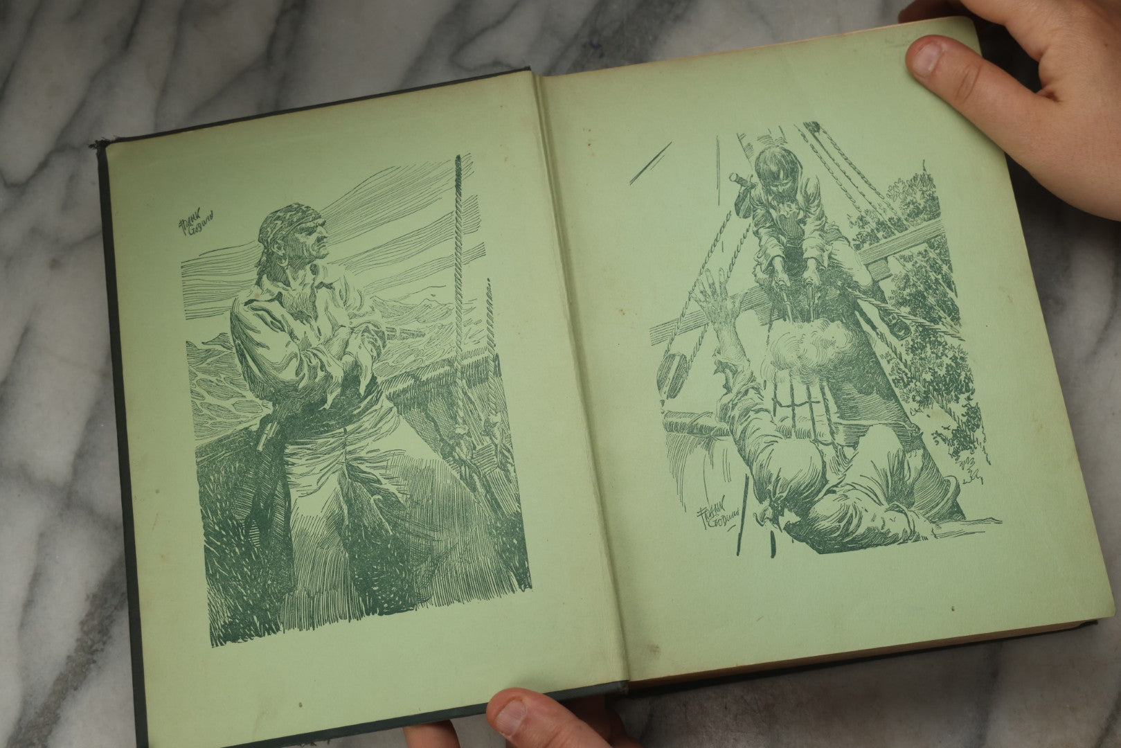 Lot 329 - "Treasure Island" Antique Illustrated Adventure Book By Robert Louis Stevenson, With Introduction And Notes By Gilbert Sykes Blakely, Illustrated By Frank Godwin, Published By The John C. Winston Co., Philadelphia, 1924