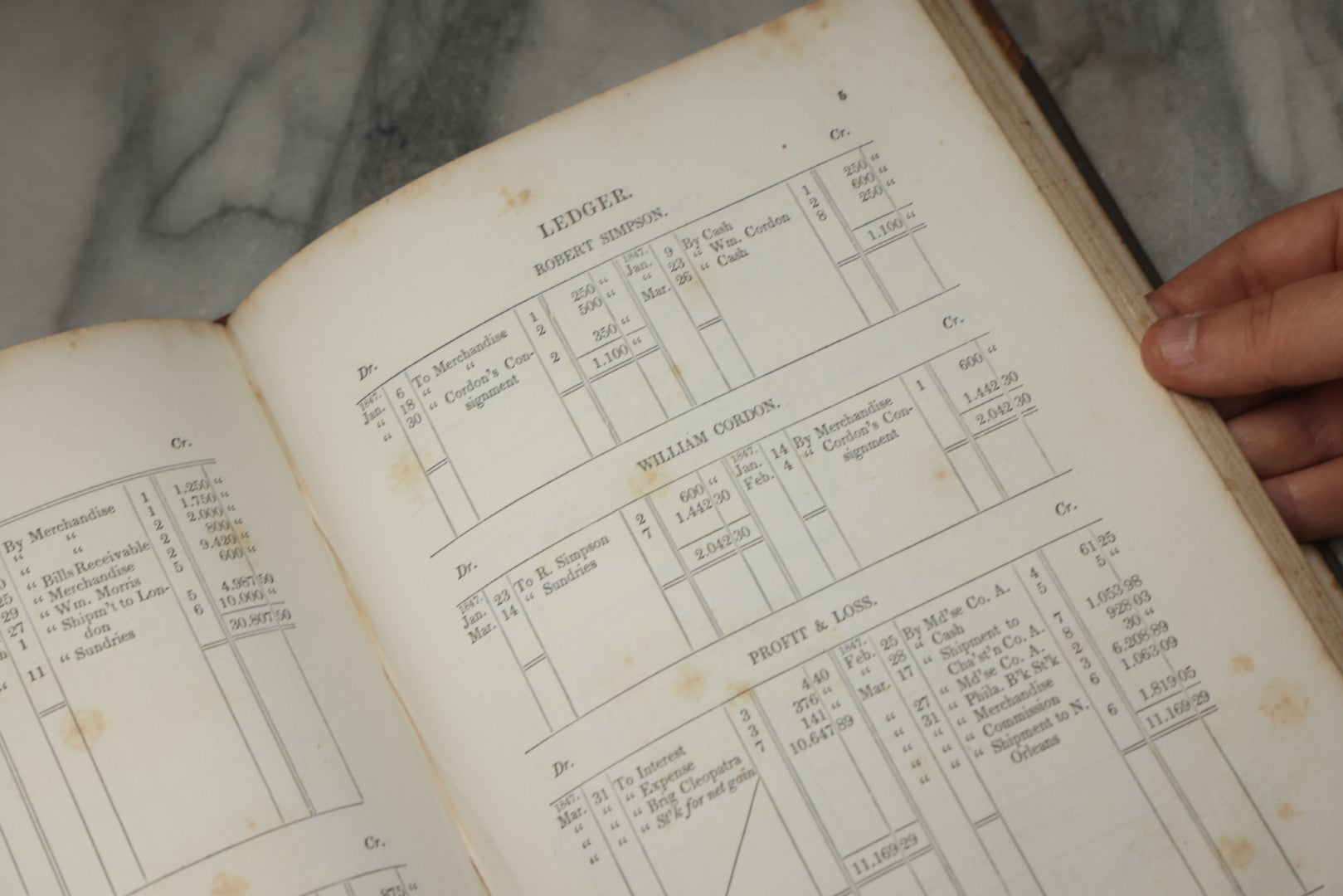Lot 335 - "Ross's Book-Keeping, Or A Practical System Of Double Entry Book-Keeping" Antique Instructional Business Book By Wm. P. M. Ross, Published By G. B. Zieber And Co., Philadelphia, 1847