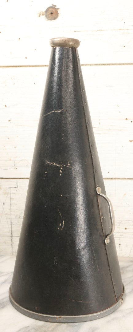 Lot 003 - Vintage School Sports Cheerleading Bullhorn With Red Stenciled Devil Mascot And Black Finish