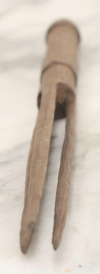 Lot 015 - Vintage Hand-Carved Wooden Fork In The Style Of A Fijian Cannibal Fork, 11-3/4" L