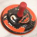 Lot 026 - Vintage Tin Lithograph Halloween Noisemaker Bell With Grinning Black Cat By Life Of The Party Products