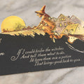 Lot 030 - Antique Die-Cut Stand-Up Halloween Card “Good Luck For Your Halloween” Flying Witch With Jack-O'-Lantern, Series H 50, Fold-Out Easel Card, Written On Verso