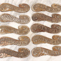 Lot 045 - Grouping Of Ten Vintage Cast Metal Air Register Badges With Scroll Design — Five “Cool Air” And Five “Warm Air”