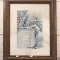 Lot 078 - Antique Commemorative Mourning Print "In Memoriam" Of The Sinking Of The Maine, February 15, 1898, With Original Frame, List Of Deceased, Note No Glass, Poor Condition, 17-7/8" x 21-7/8"