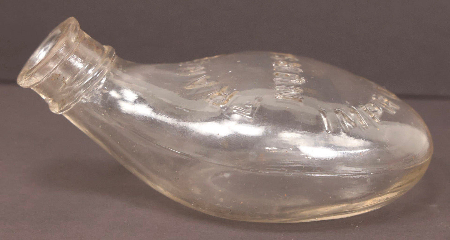 Lot 087 - Antique France's Improved Nurser Clear Glass Nursing Bottle, So-Called "Murder Bottle"