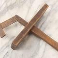 Lot 089 - Antique Folk Art Wooden Noisemaker With Swinging Jointed Hammer And Handle