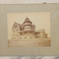 Lot 107 - Antique Boarded Occupational Photograph Of Construction Workers Building The New Hampshire Veterans Home, Tilton, New Hampshire, Photographed By Sanderson, Circa 1890