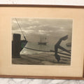 Lot 113 - Vintage Maritime Photograph "Anchored" By John E. Knickle, Lunenburg, Nova Scotia, Depicting Ship In Harbor With Anchor And Dock, 20-3/4" x 16-3/4"