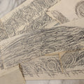 Lot 133 - Grouping Of Seven Vintage New England Gravestone Rubbing Fragments By Houston E. Bird, Fragmentary And Detail Studies On Long Paper Strips