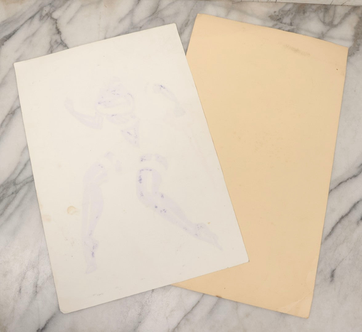 Lot 138 - Pair Of Vintage Erotic Pin Up Illustrations Including "Unseen Starlight" By Steve Woron And Original Superhero Pinup Drawing Signed D.A.R.