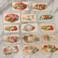 Lot 143 - Grouping Of 14 Antique Die Cut Chromolithograph Calling Cards With Hand, Bird, And Floral Motifs