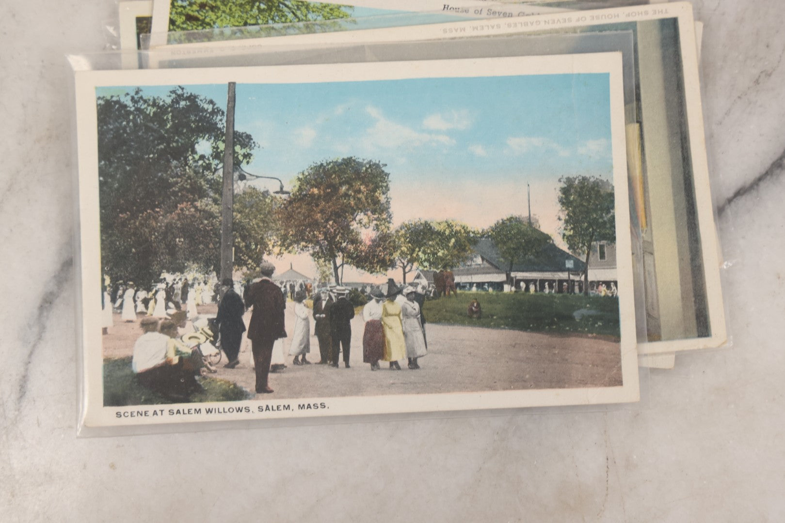 Lot 144 - Grouping Of 40+ Antique And Vintage Salem, Massachusetts Postcards Including 13 Individual Views Featuring House Of The Seven Gables And Old Witch House, And Many Duplicates Showing Salem And Empire Theaters On Essex Street
