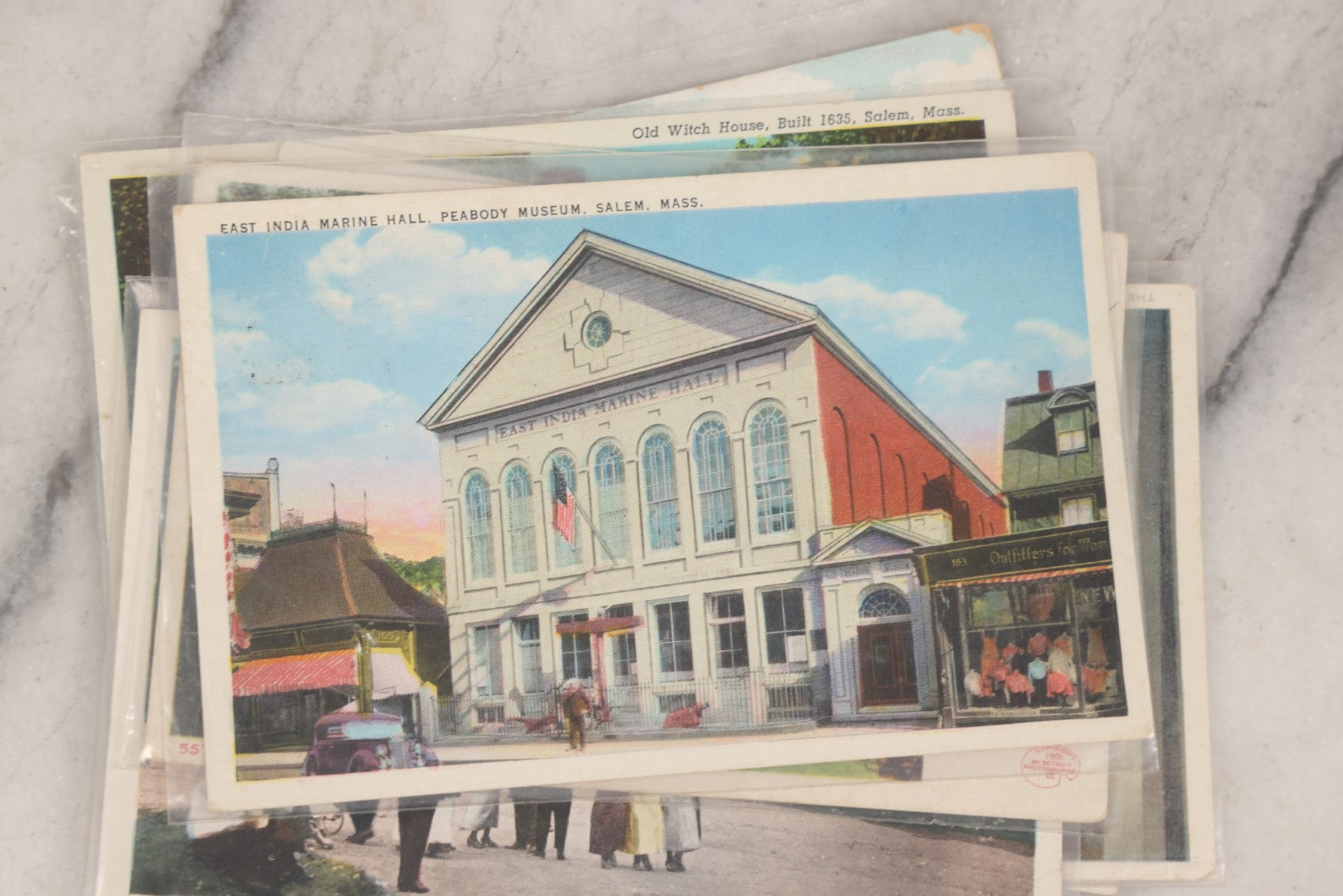 Lot 144 - Grouping Of 40+ Antique And Vintage Salem, Massachusetts Postcards Including 13 Individual Views Featuring House Of The Seven Gables And Old Witch House, And Many Duplicates Showing Salem And Empire Theaters On Essex Street