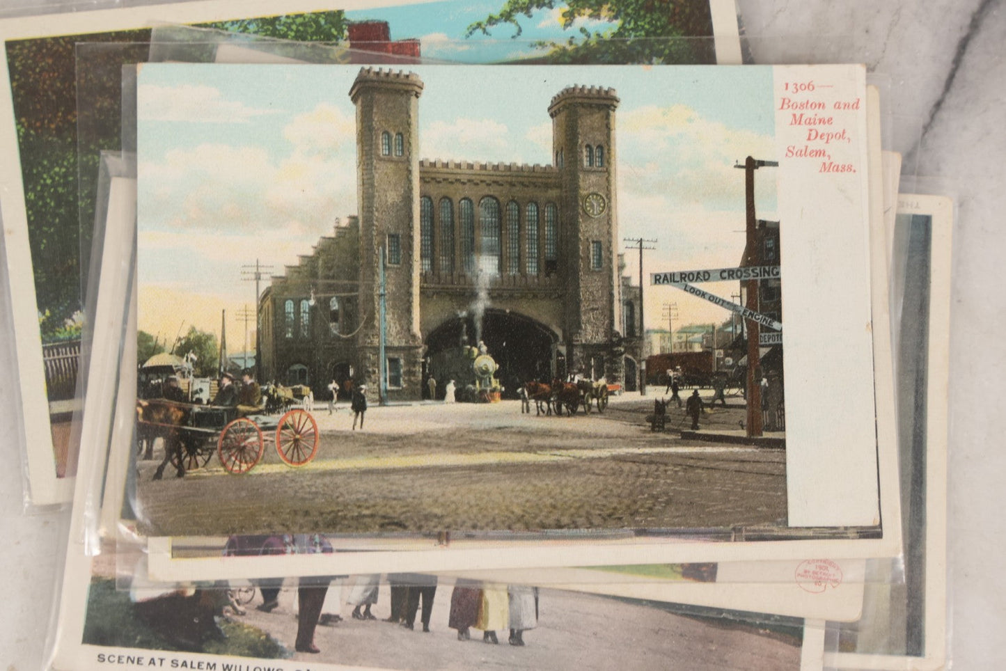 Lot 144 - Grouping Of 40+ Antique And Vintage Salem, Massachusetts Postcards Including 13 Individual Views Featuring House Of The Seven Gables And Old Witch House, And Many Duplicates Showing Salem And Empire Theaters On Essex Street