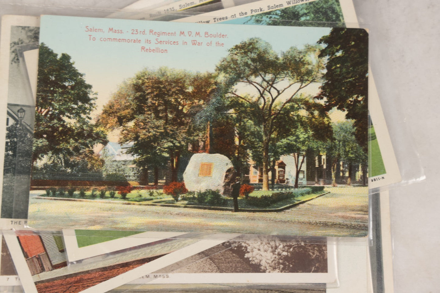 Lot 144 - Grouping Of 40+ Antique And Vintage Salem, Massachusetts Postcards Including 13 Individual Views Featuring House Of The Seven Gables And Old Witch House, And Many Duplicates Showing Salem And Empire Theaters On Essex Street