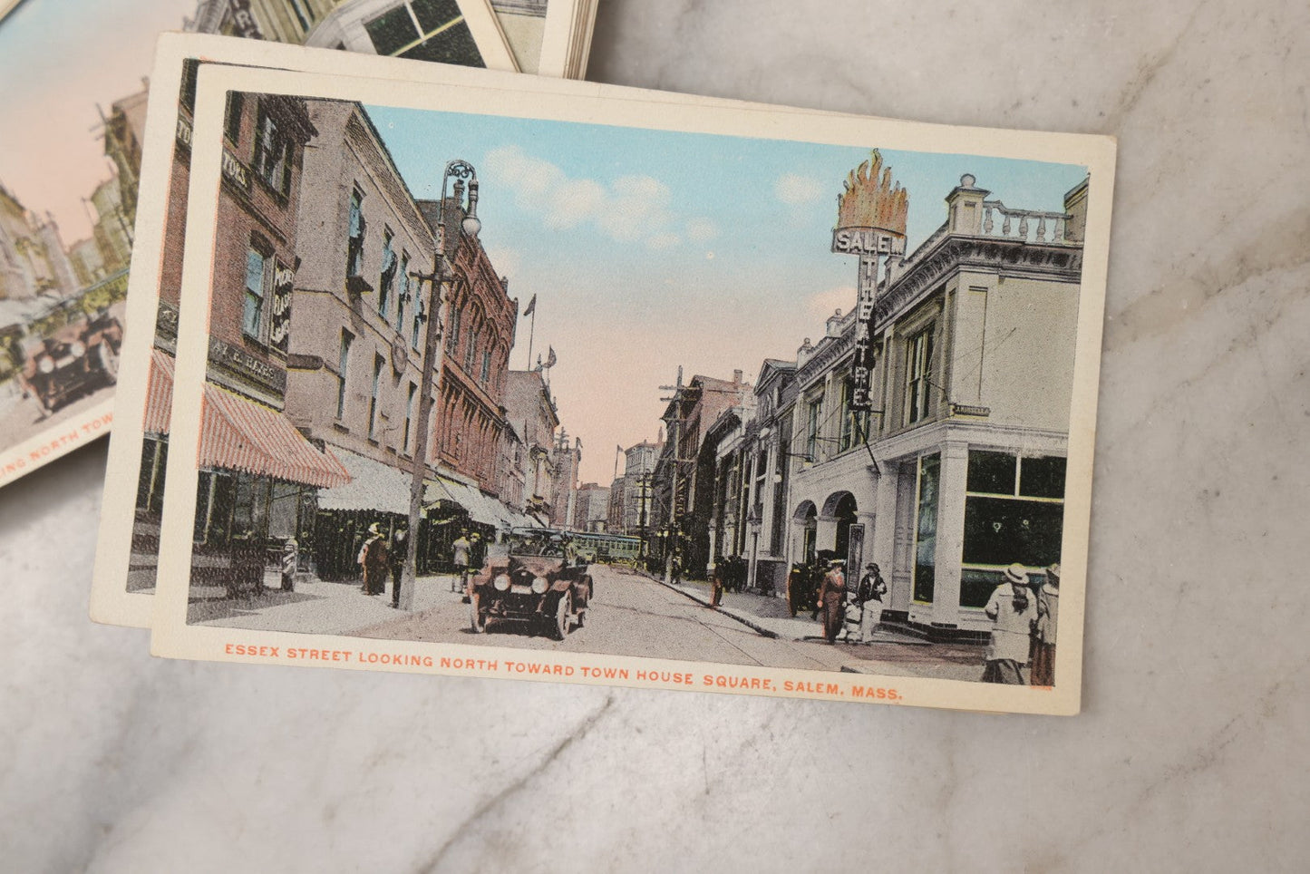 Lot 144 - Grouping Of 40+ Antique And Vintage Salem, Massachusetts Postcards Including 13 Individual Views Featuring House Of The Seven Gables And Old Witch House, And Many Duplicates Showing Salem And Empire Theaters On Essex Street