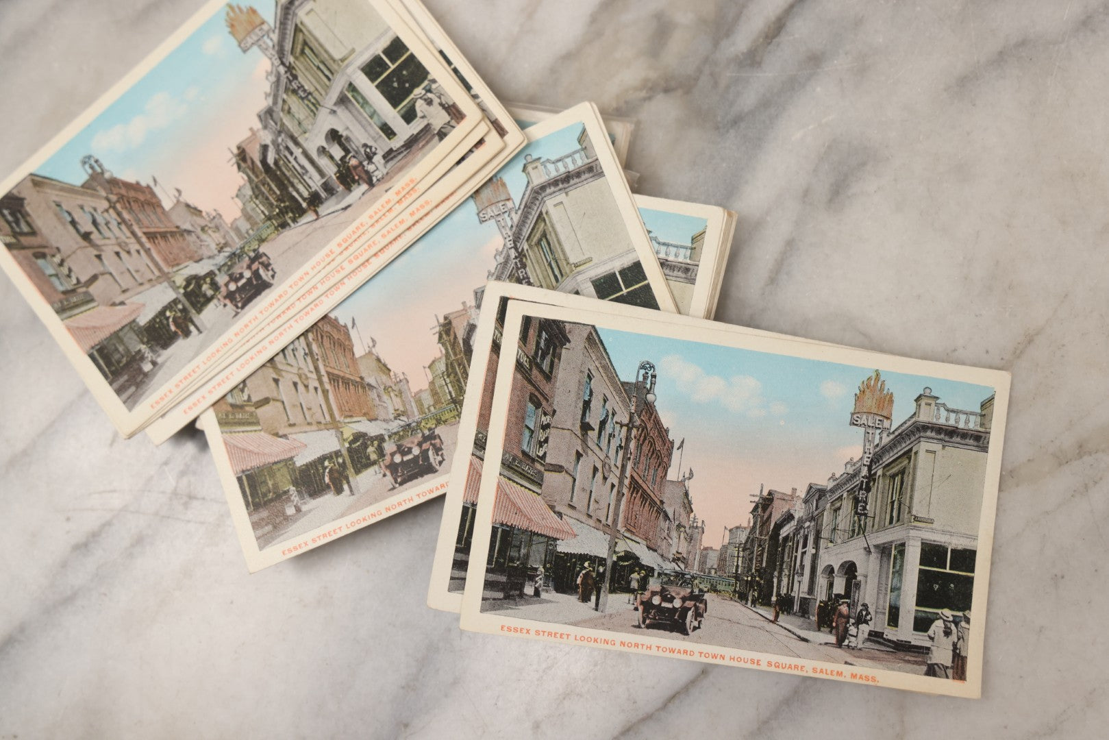 Lot 144 - Grouping Of 40+ Antique And Vintage Salem, Massachusetts Postcards Including 13 Individual Views Featuring House Of The Seven Gables And Old Witch House, And Many Duplicates Showing Salem And Empire Theaters On Essex Street