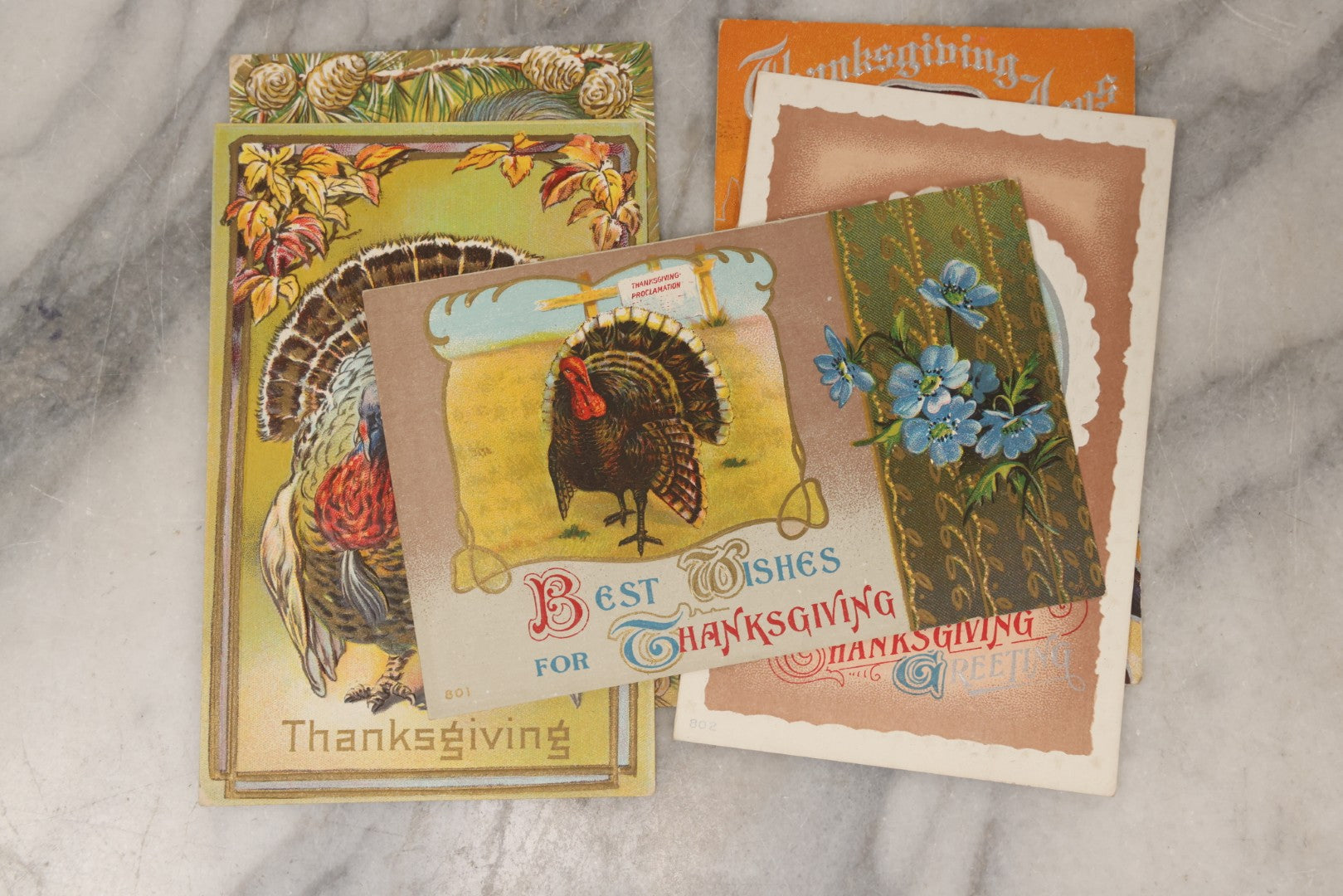Lot 146 - Grouping Of 21 Antique And Vintage Thanksgiving Postcards Including Embossed, Gibson Art Co., And Tuck Designs