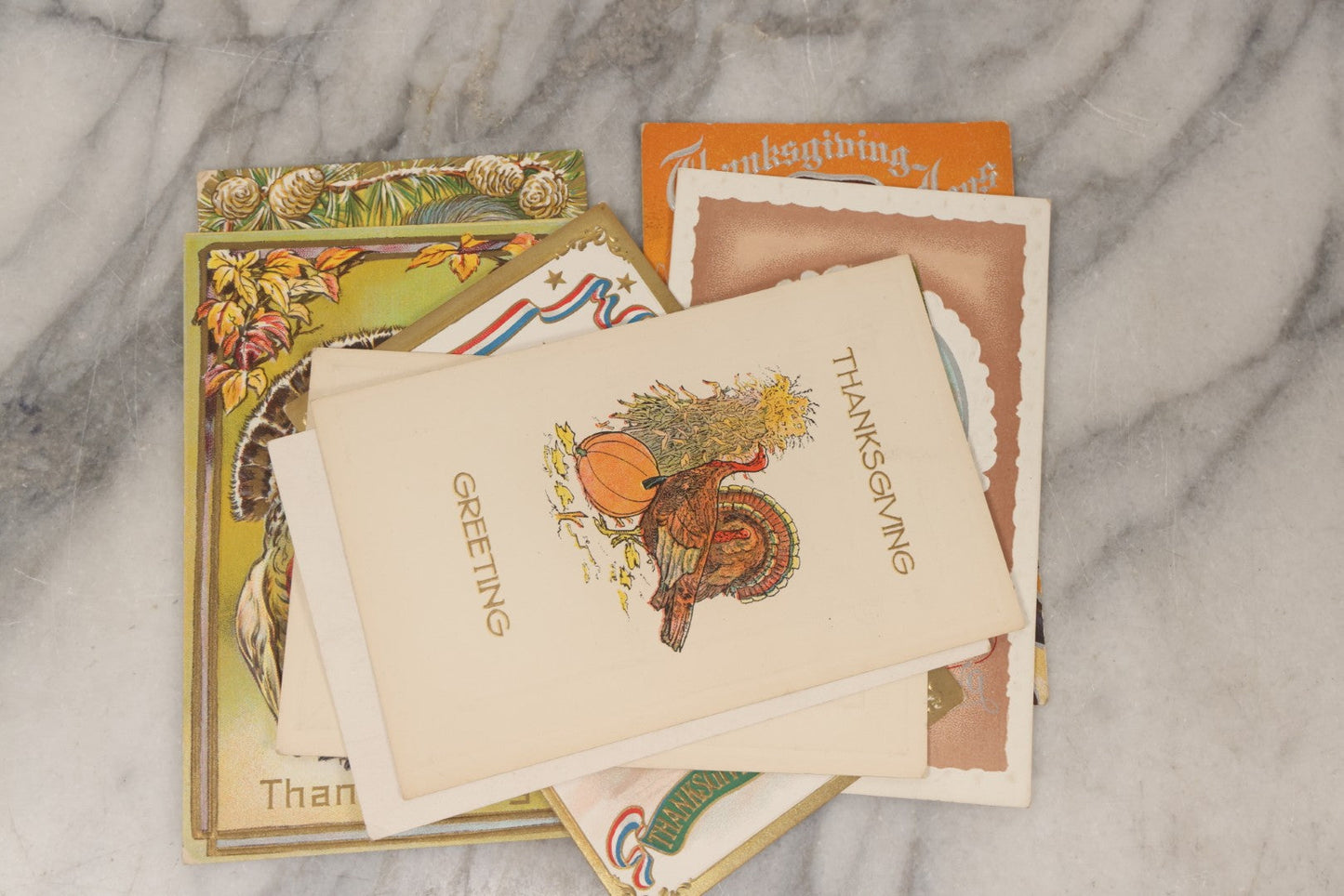 Lot 146 - Grouping Of 21 Antique And Vintage Thanksgiving Postcards Including Embossed, Gibson Art Co., And Tuck Designs