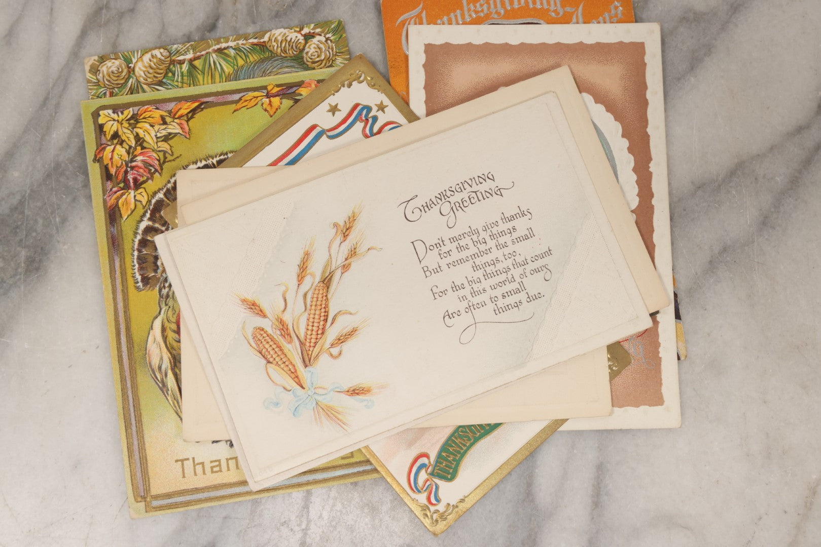 Lot 146 - Grouping Of 21 Antique And Vintage Thanksgiving Postcards Including Embossed, Gibson Art Co., And Tuck Designs