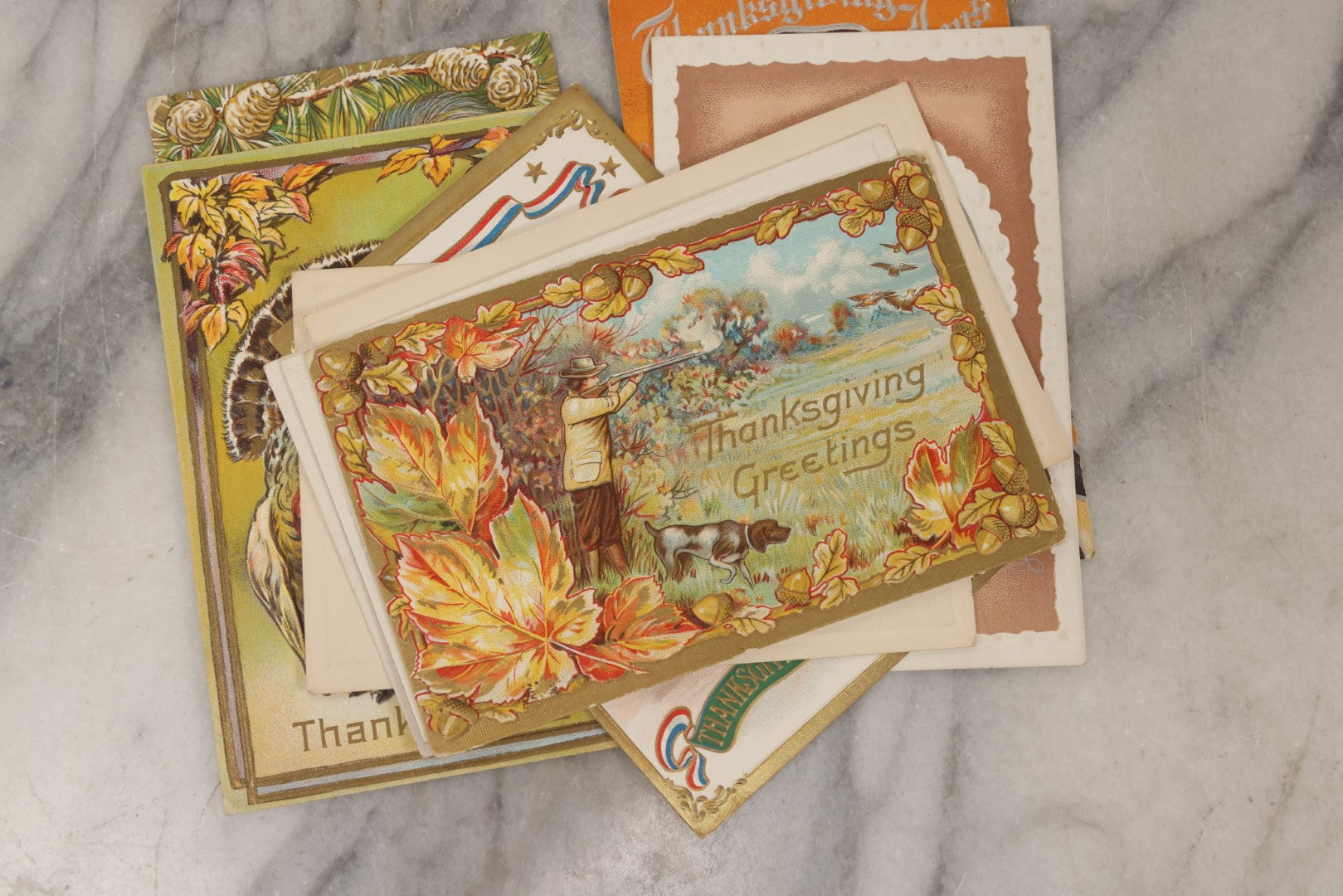 Lot 146 - Grouping Of 21 Antique And Vintage Thanksgiving Postcards Including Embossed, Gibson Art Co., And Tuck Designs