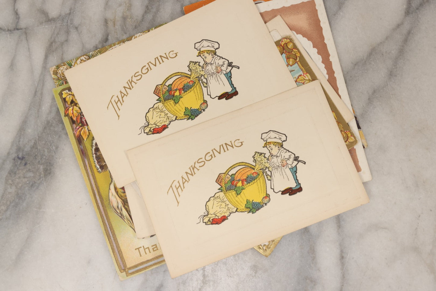 Lot 146 - Grouping Of 21 Antique And Vintage Thanksgiving Postcards Including Embossed, Gibson Art Co., And Tuck Designs