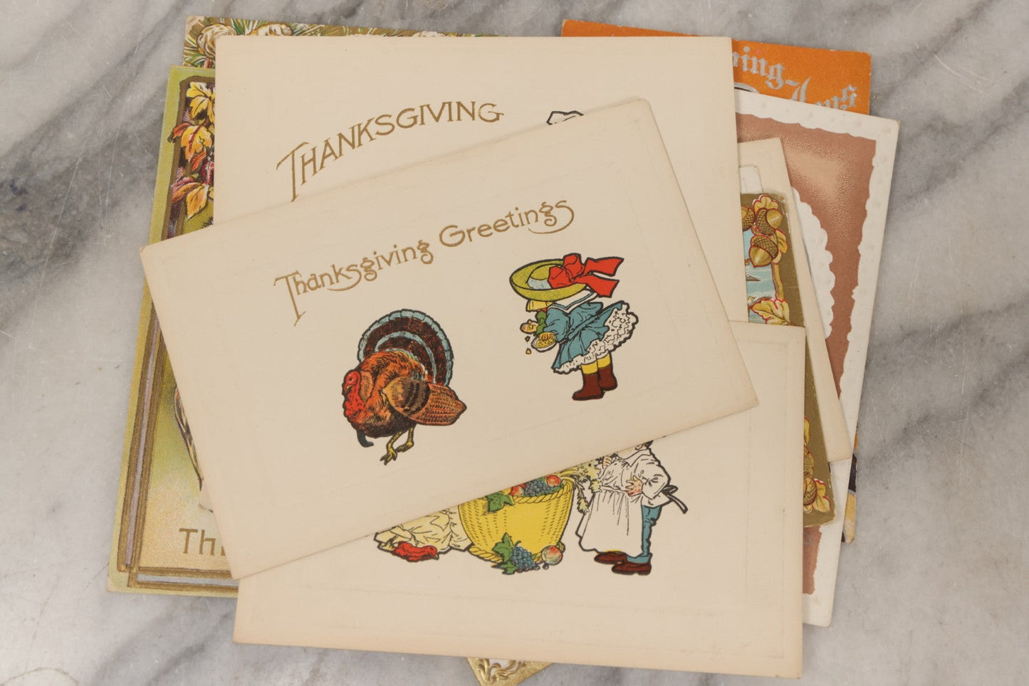 Lot 146 - Grouping Of 21 Antique And Vintage Thanksgiving Postcards Including Embossed, Gibson Art Co., And Tuck Designs