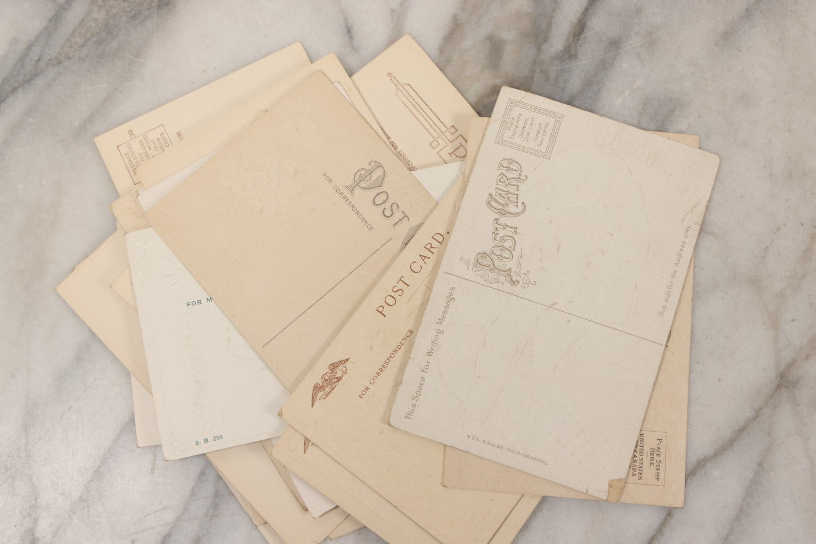 Lot 146 - Grouping Of 21 Antique And Vintage Thanksgiving Postcards Including Embossed, Gibson Art Co., And Tuck Designs