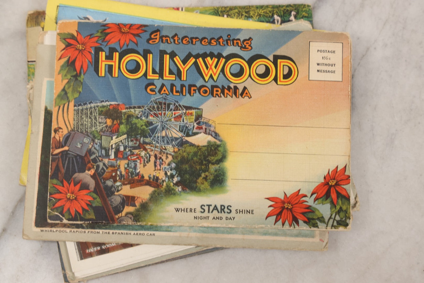 Lot 147 - Grouping Of Six Antique And Vintage Souvenir Postcard Folders Including Florida, Texas, The Bronx Zoo, Mount Vernon, Hollywood, And Niagara Falls