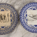 Lot 153 - Pair Of Antique Royal Doulton Decorative Plates With Life Publishing Co. Scenes By Charles Dana Gibson, 1900–1901, Including "They Go Fishing" And "She Goes To The Fancy Dress Ball As 'Juliet'," 10-1/2" Diameter Each