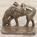 Lot 162 - Antique Cast Iron Bookend Depicting Grazing Saddled Horse With Silver Finish, 4-1/2" H