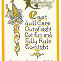 Lot 166 - Antique Embossed Halloween Postcard “Cast Dull Care Out Of Sight” With Witch And Owls, Halloween Greeting, S.A.S. Copyright 1913, Series 352, Unused