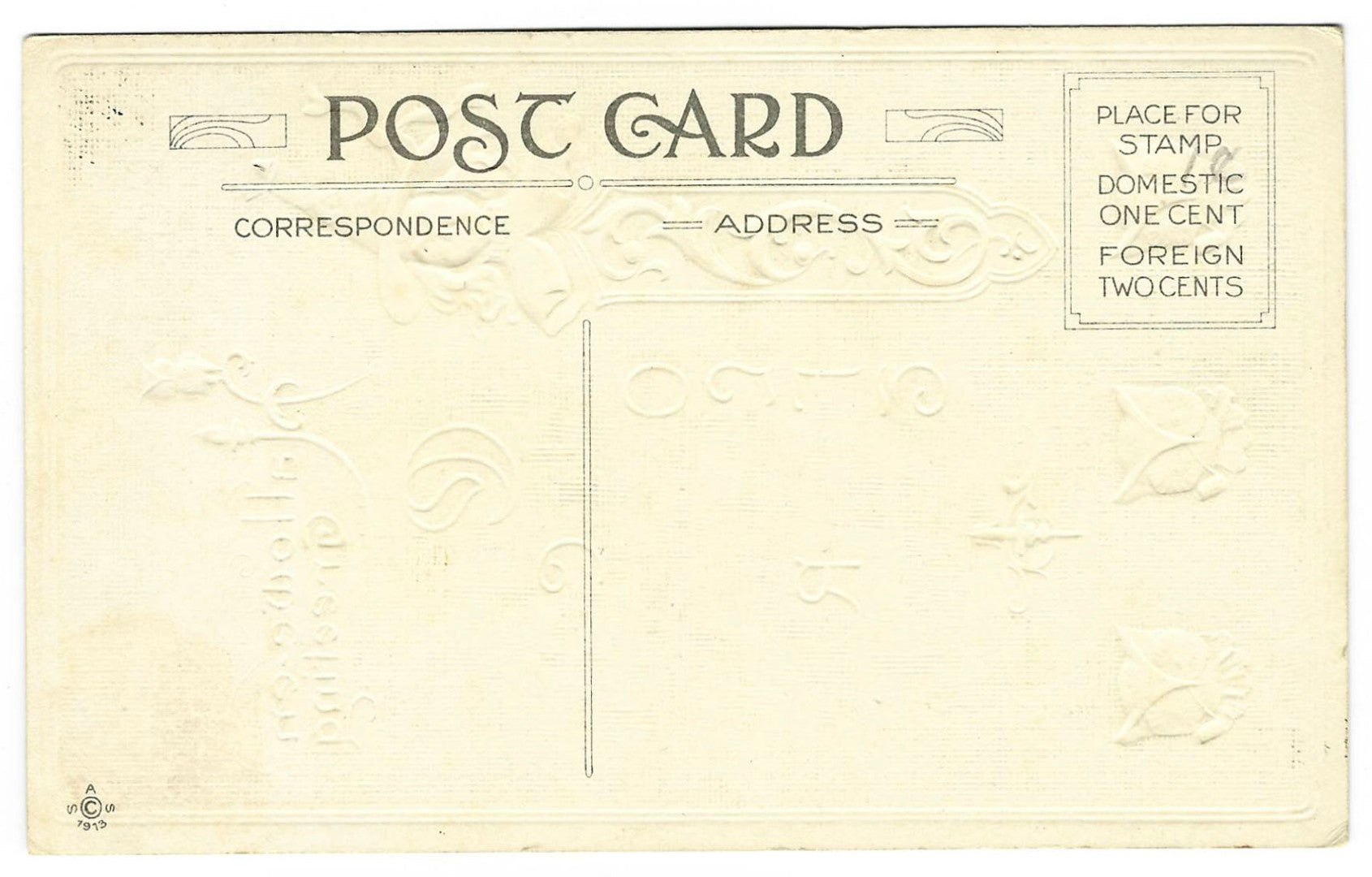 Lot 166 - Antique Embossed Halloween Postcard “Cast Dull Care Out Of Sight” With Witch And Owls, Halloween Greeting, S.A.S. Copyright 1913, Series 352, Unused