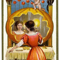 Lot 167 - Antique Embossed Halloween Postcard “Wishing You A Lucky Halloween” With Cupid, Mirror, And Black Cats, L.R. Conwell Copyright 1909, Postmarked 1910 St. Louis Mo, Written On Verso