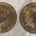 Lot 171 - Pair Of Antique Brass-Colored Tin Souvenir Cymbals From Greenwich Village Follies, 1921, "Symbol Of Success," 5-1/2" Diameter