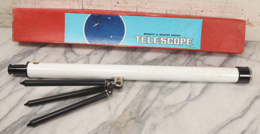 Lot 174 - Vintage "Bright And Sharp Image" Children's Toy Telescope In Original Box, Made In Japan
