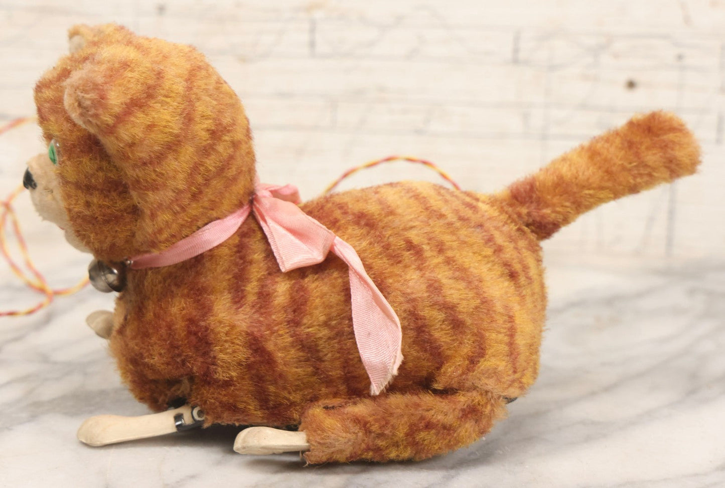 Lot 175 - Vintage Battery-Operated Animated Tabby Cat Toy With Light-Up Eyes And Wired Controller, Made In Japan, Working Condition