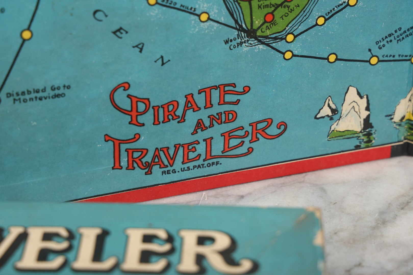 Lot 185 - Vintage Milton Bradley "Pirate And Traveler" Board Game No. 4563 In Original Box, 1936