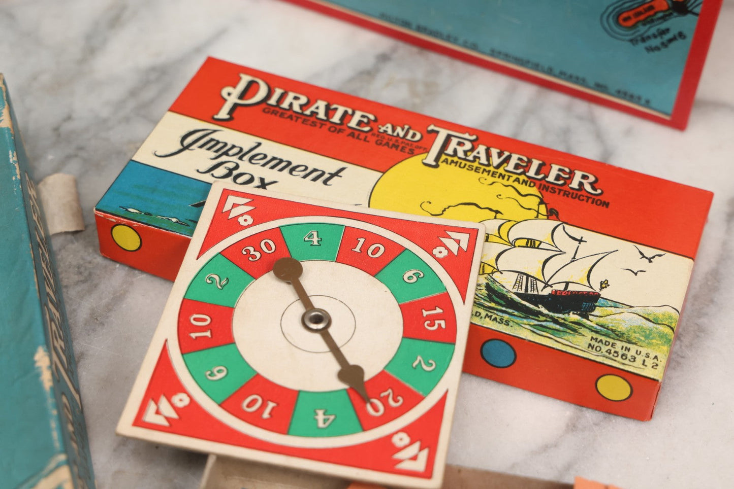 Lot 185 - Vintage Milton Bradley "Pirate And Traveler" Board Game No. 4563 In Original Box, 1936