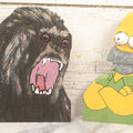 Lot 186 - Vintage Pair Of Scroll-Cut Wooden Character Cutouts, "Homer Simpson" And "King Kong"