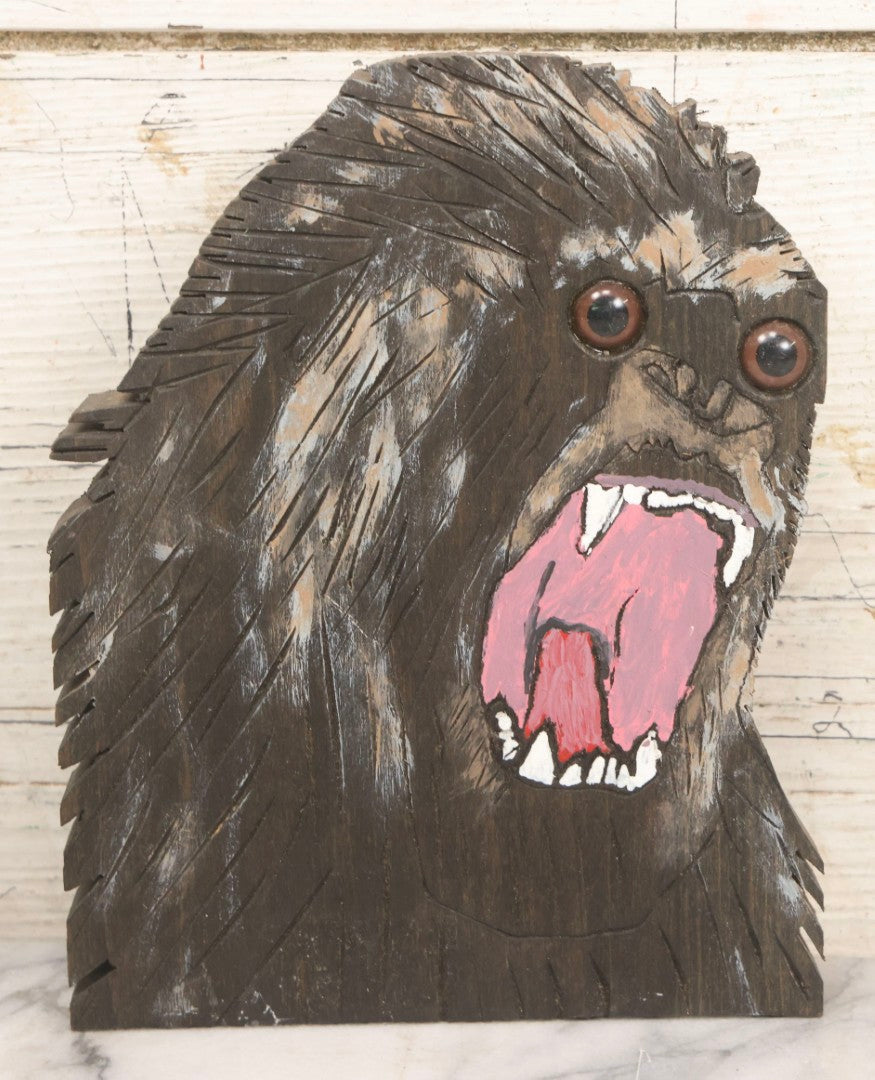 Lot 186 - Vintage Pair Of Scroll-Cut Wooden Character Cutouts, "Homer Simpson" And "King Kong"
