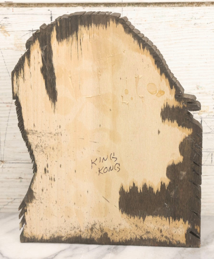Lot 186 - Vintage Pair Of Scroll-Cut Wooden Character Cutouts, "Homer Simpson" And "King Kong"
