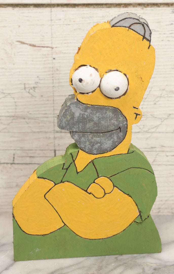 Lot 186 - Vintage Pair Of Scroll-Cut Wooden Character Cutouts, "Homer Simpson" And "King Kong"