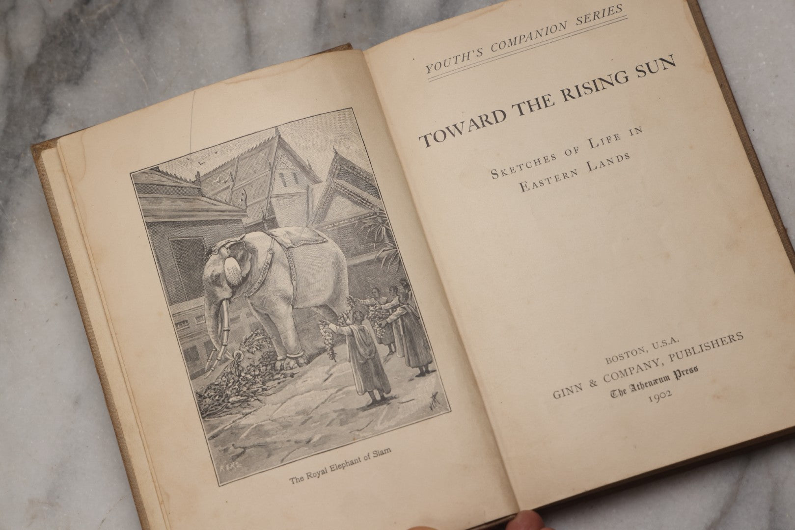 Lot 202 - "Toward The Rising Sun: Sketches Of Life In Eastern Lands" Antique Illustrated Travel Book, Ginn & Company, Boston, 1902