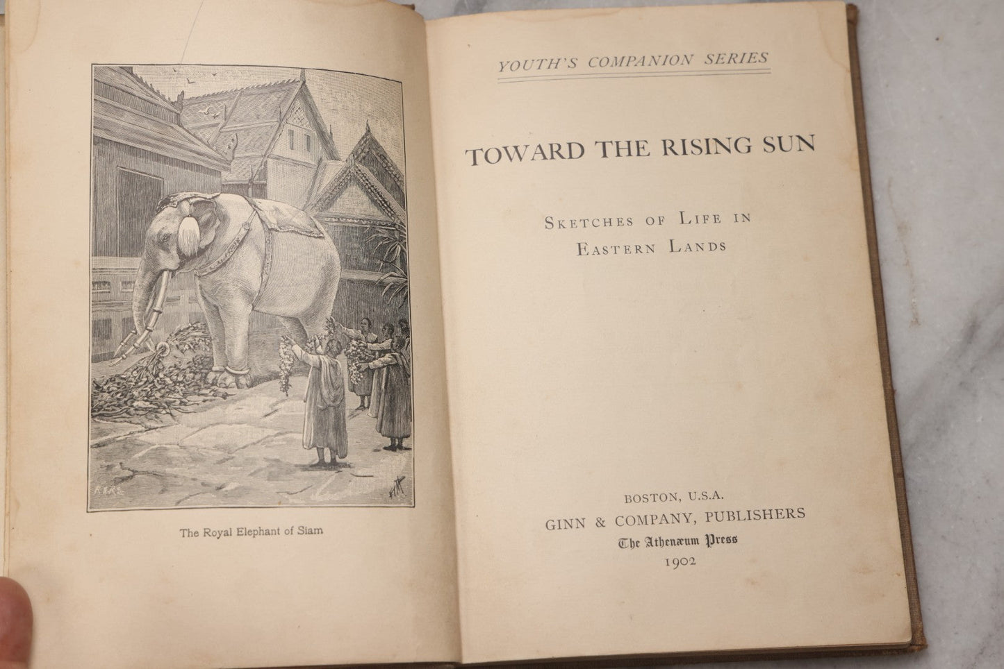 Lot 202 - "Toward The Rising Sun: Sketches Of Life In Eastern Lands" Antique Illustrated Travel Book, Ginn & Company, Boston, 1902